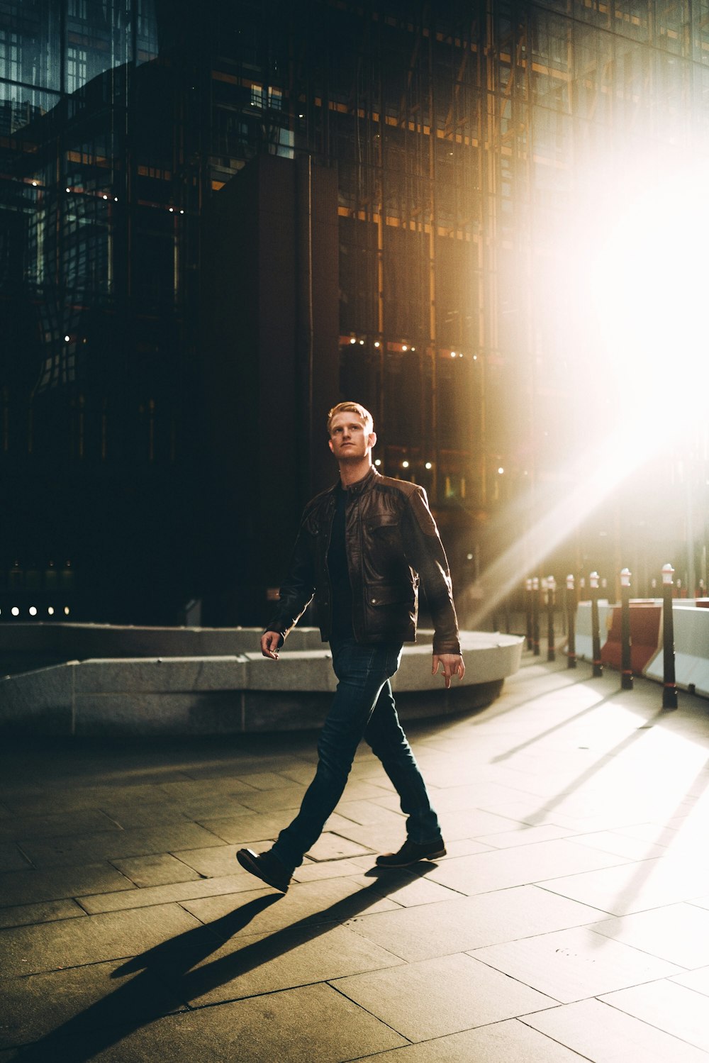 man walking on the pathway