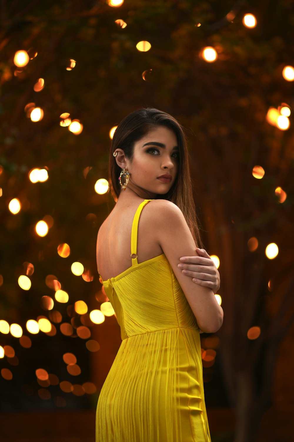 woman in yellow rompers
