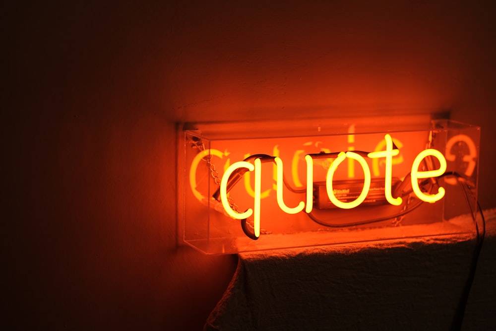 turned-on neon signage