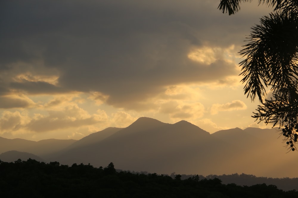 photographie de silhouette de montagnes