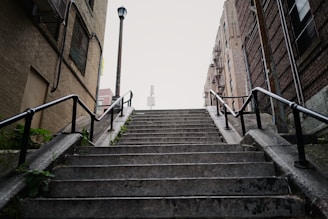 empty concrete stairs at daytime