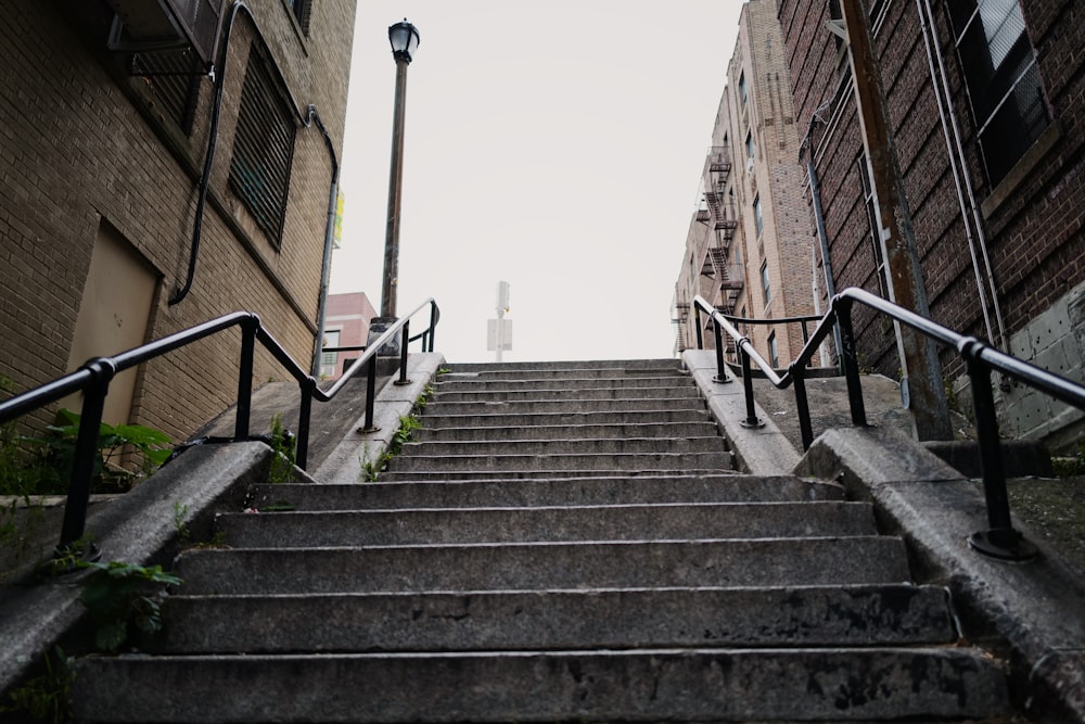 empty concrete stairs at daytime