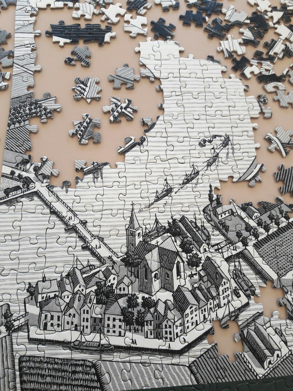 puzzle of town