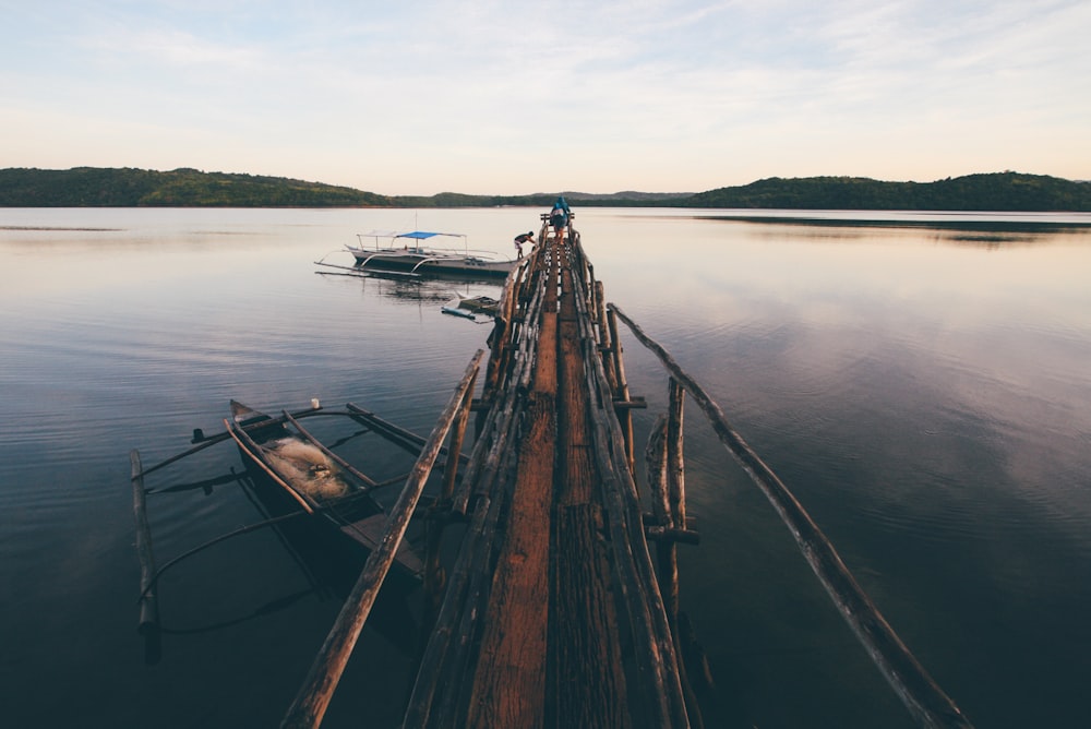 brown wooden dock