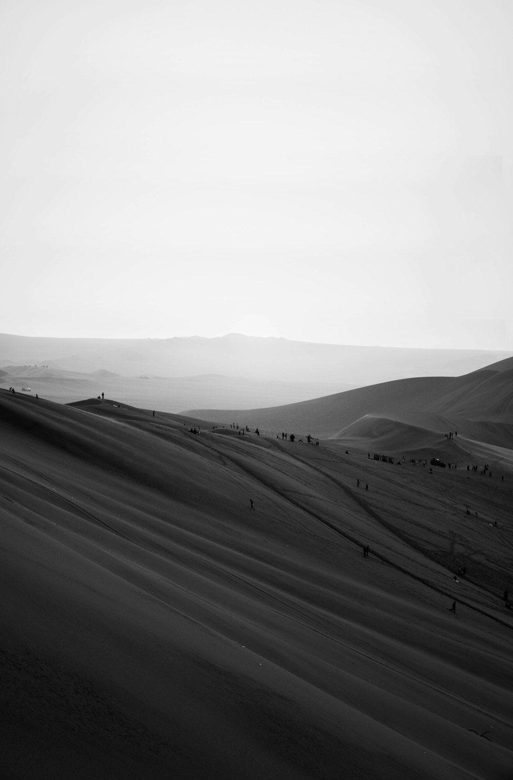 grayscale photography of desert