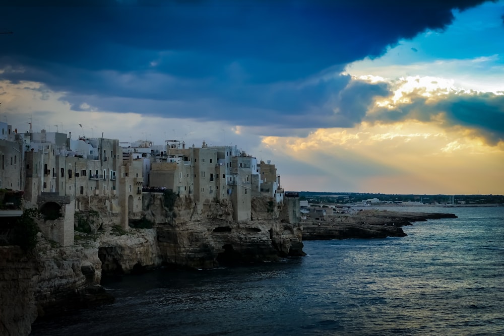 castle on the calm body of water