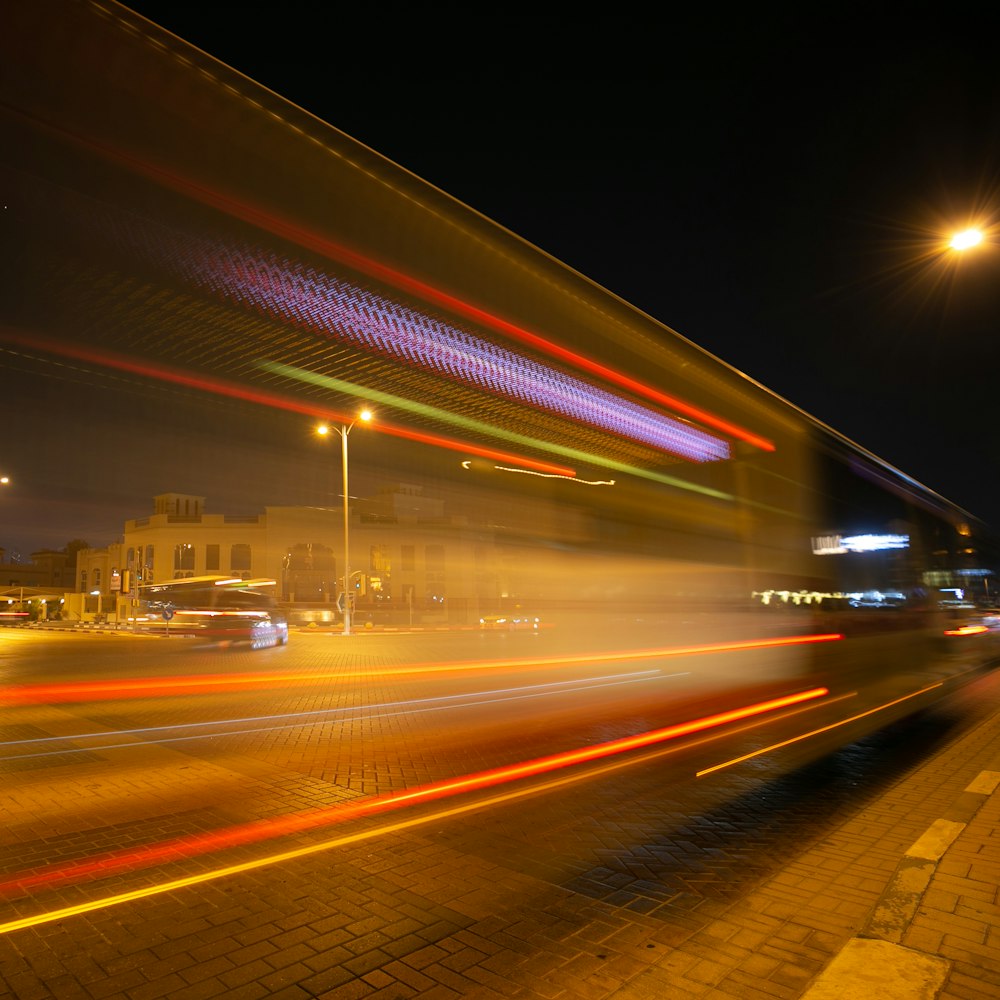 timelapse photography of vehicle at night time