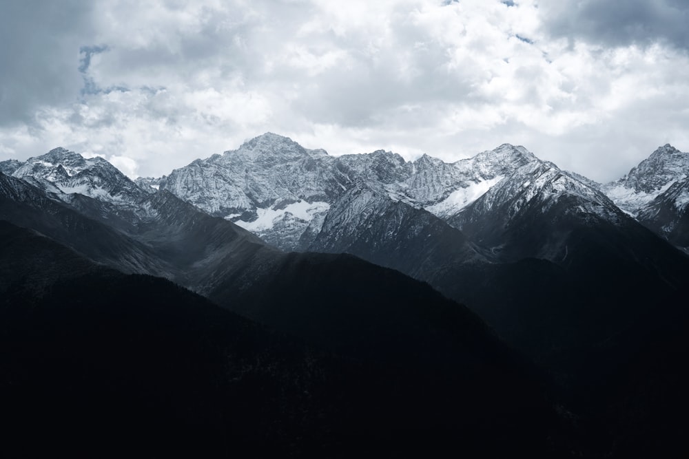 black and white mountains at daytime