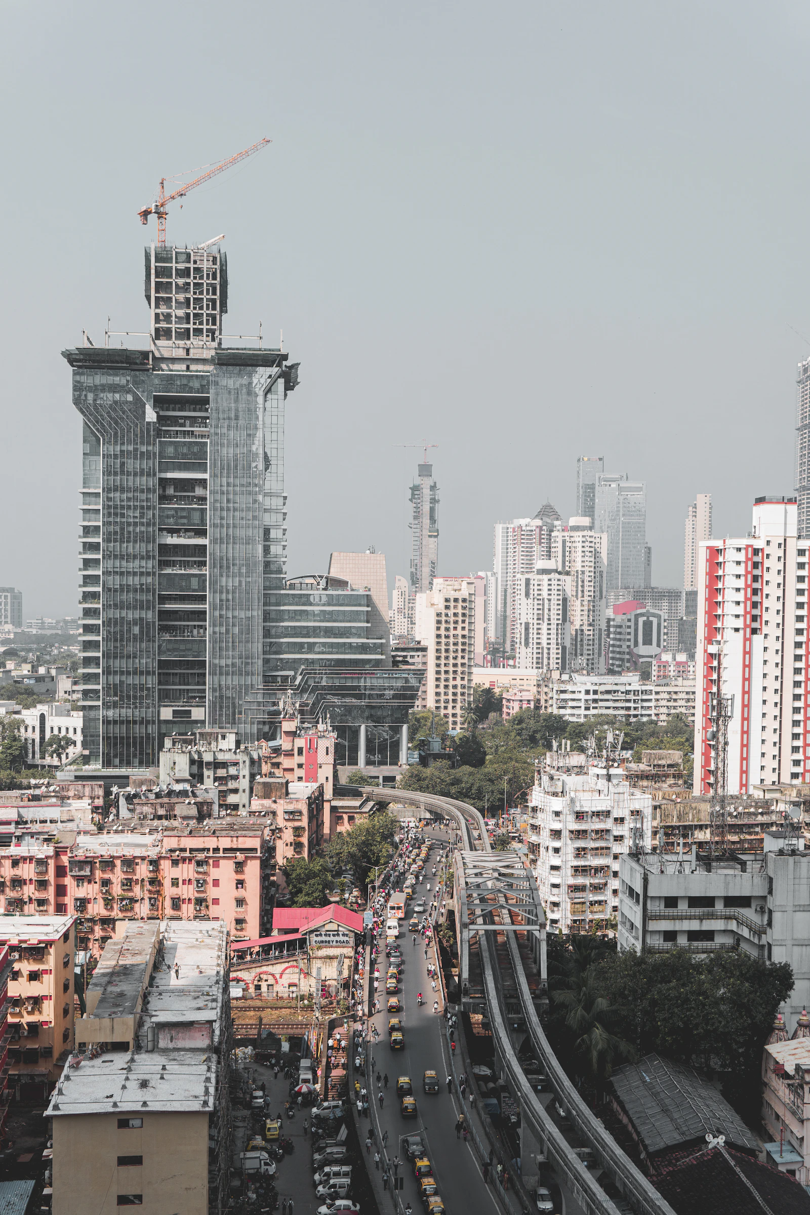 Wide view of Mumbai buildings from above