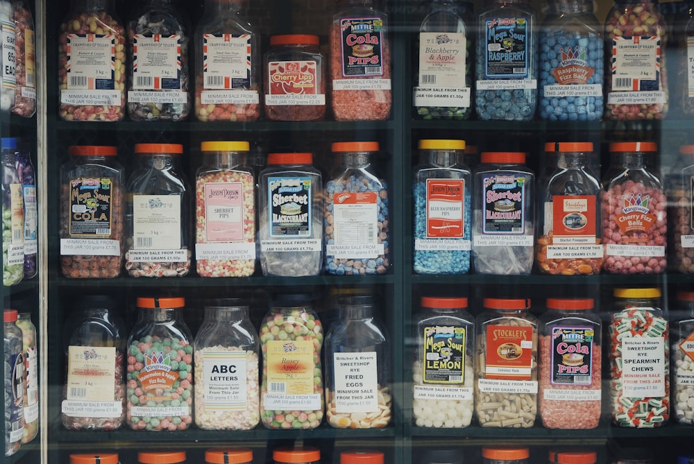 candy jar lot in shelf