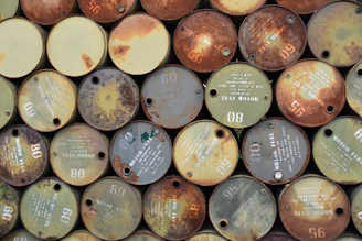 assorted-colored steel container
