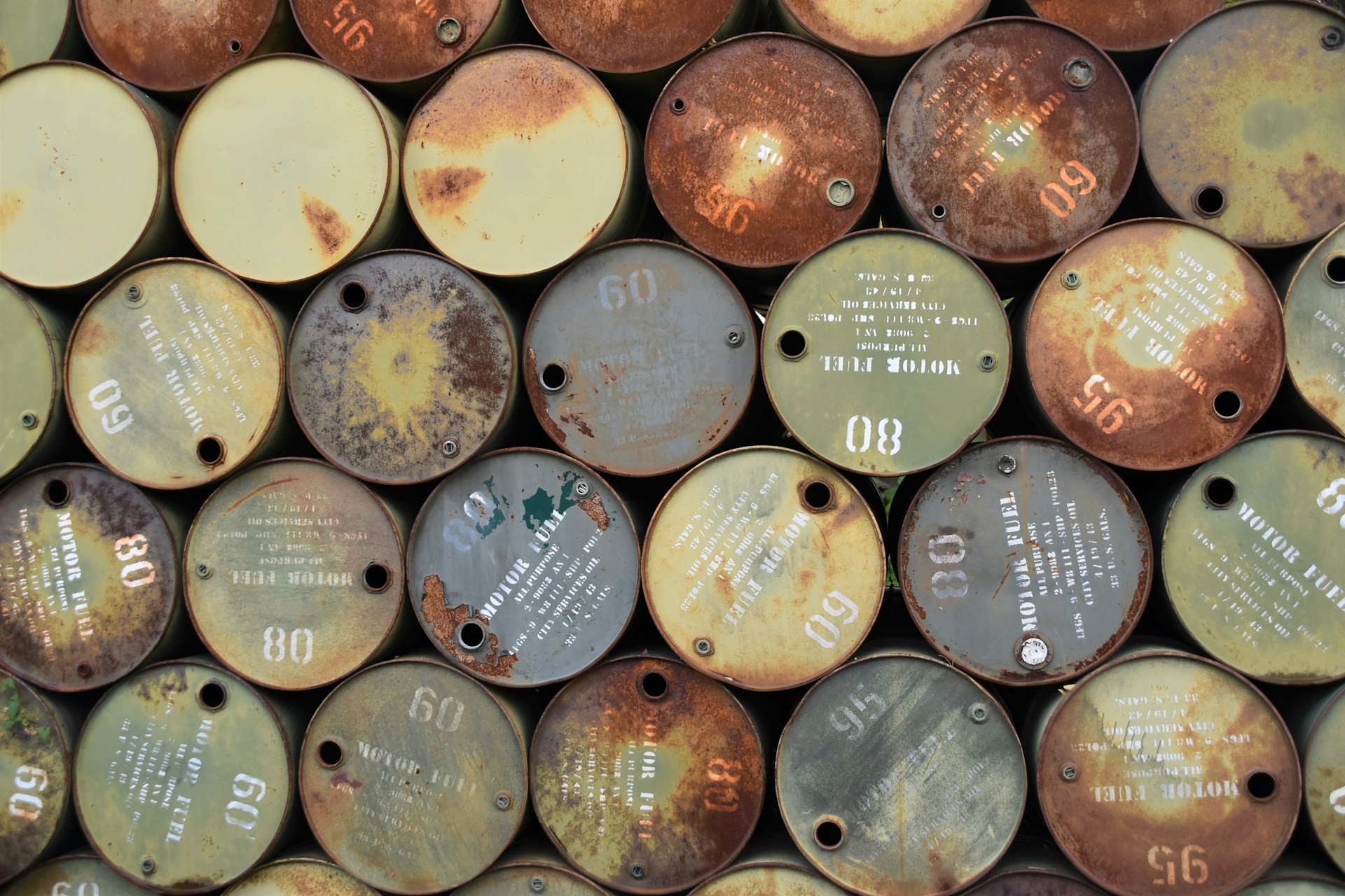 assorted-colored steel container