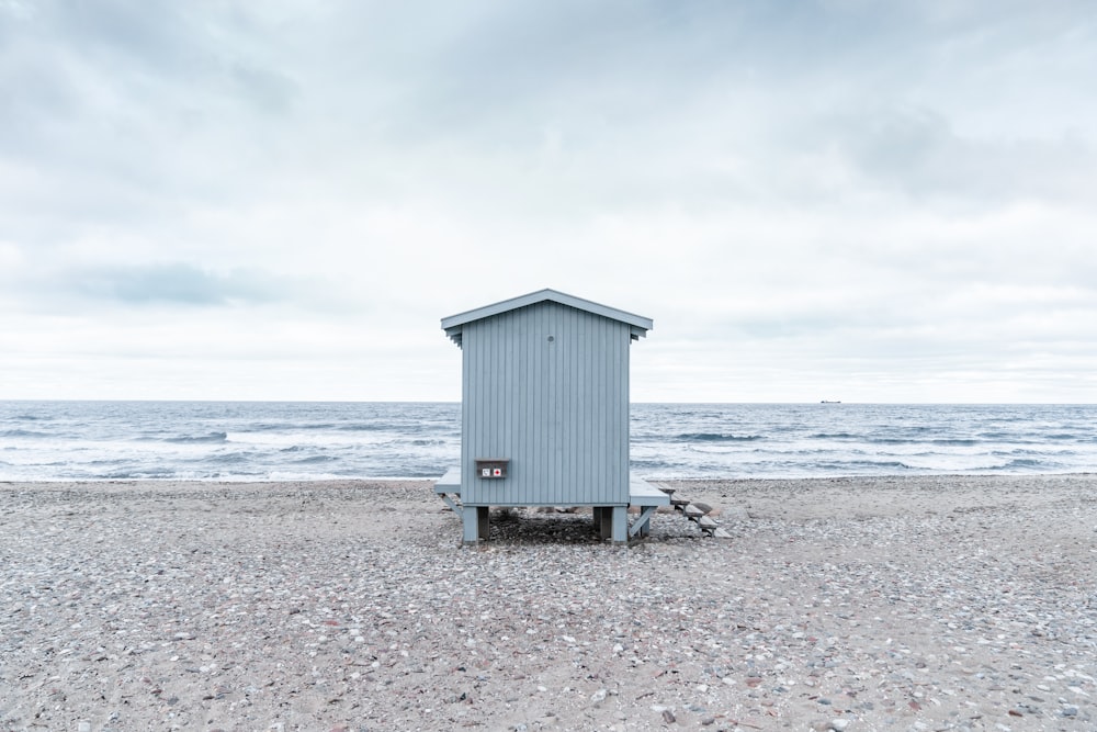 gray lifeguard house