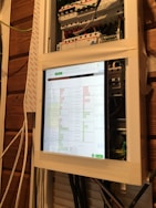 Close-up of a smart home control panel displaying automation settings