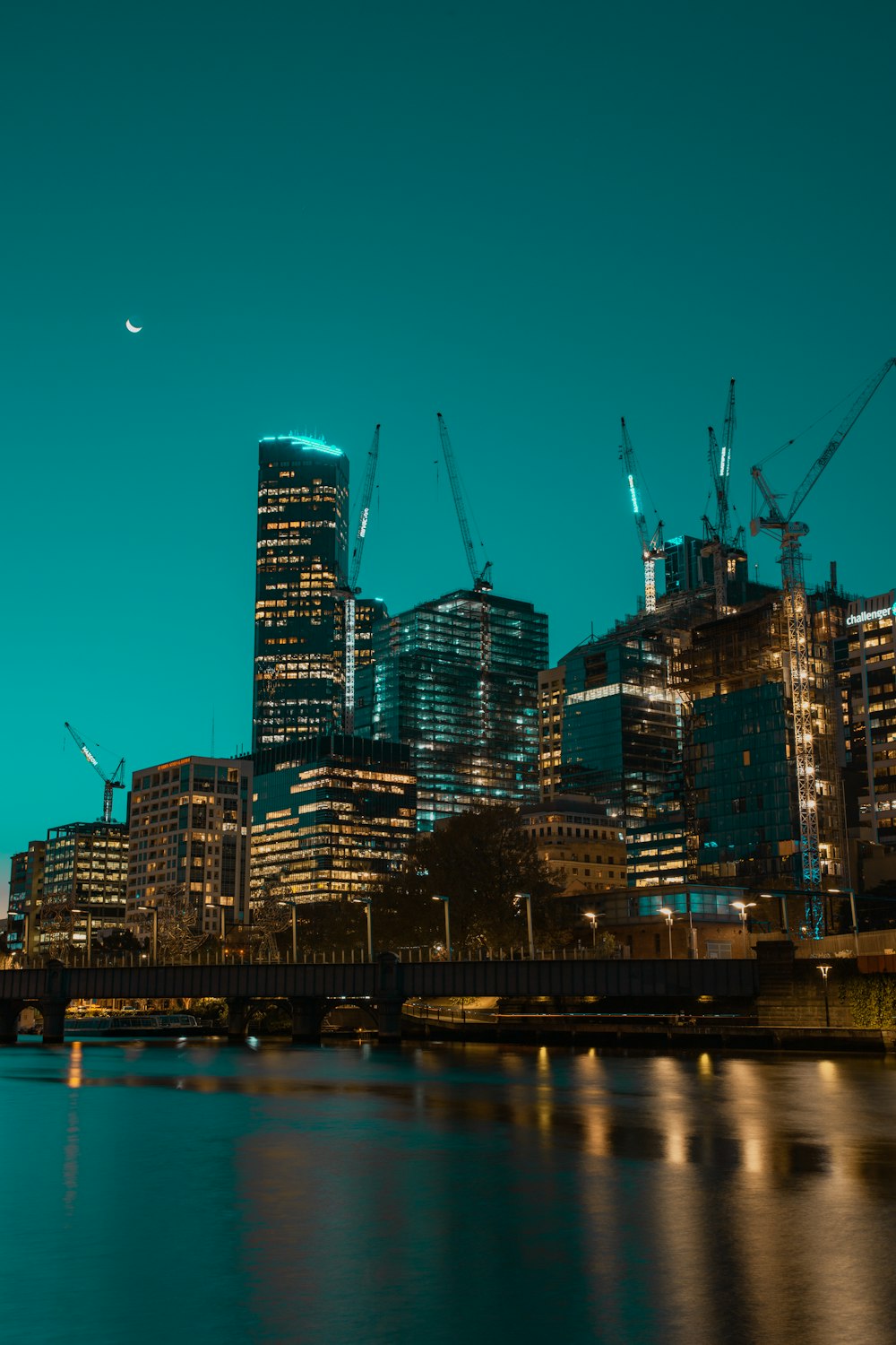 black concrete high-rise buildings