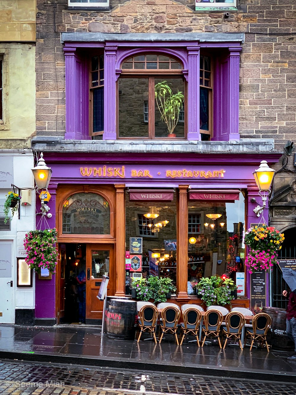 purple and brown building at daytime close-up photography