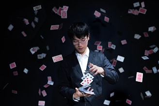 man playing cards