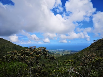 A peaceful view of the Caribbean coastline near Choiseul, St Lucia, highlighting lush greenery.
