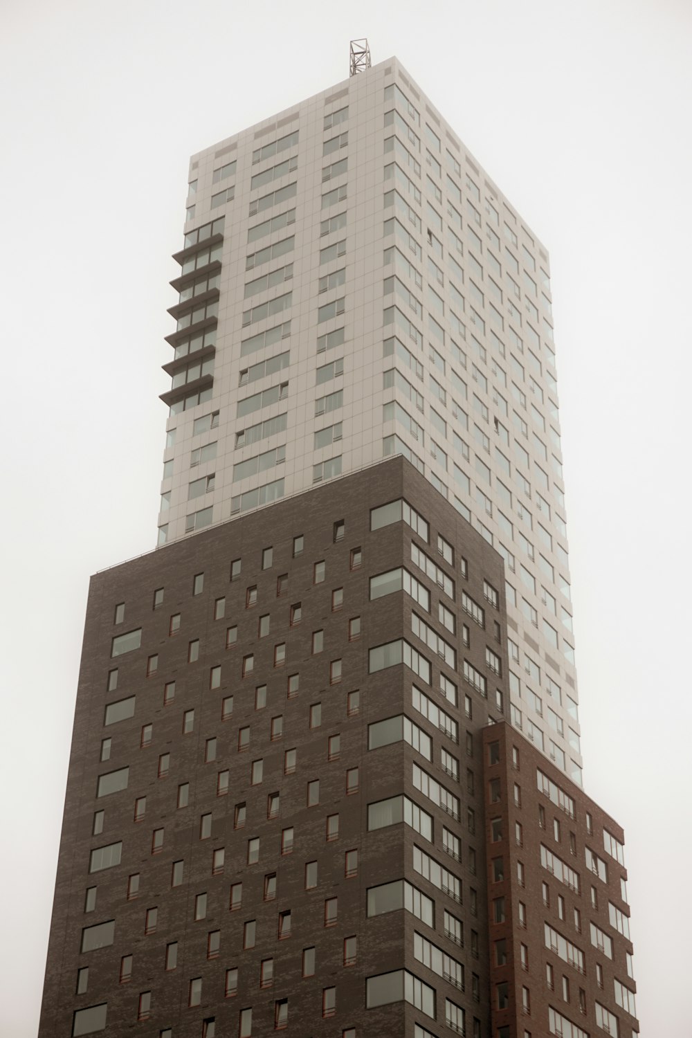 brown and white painted building