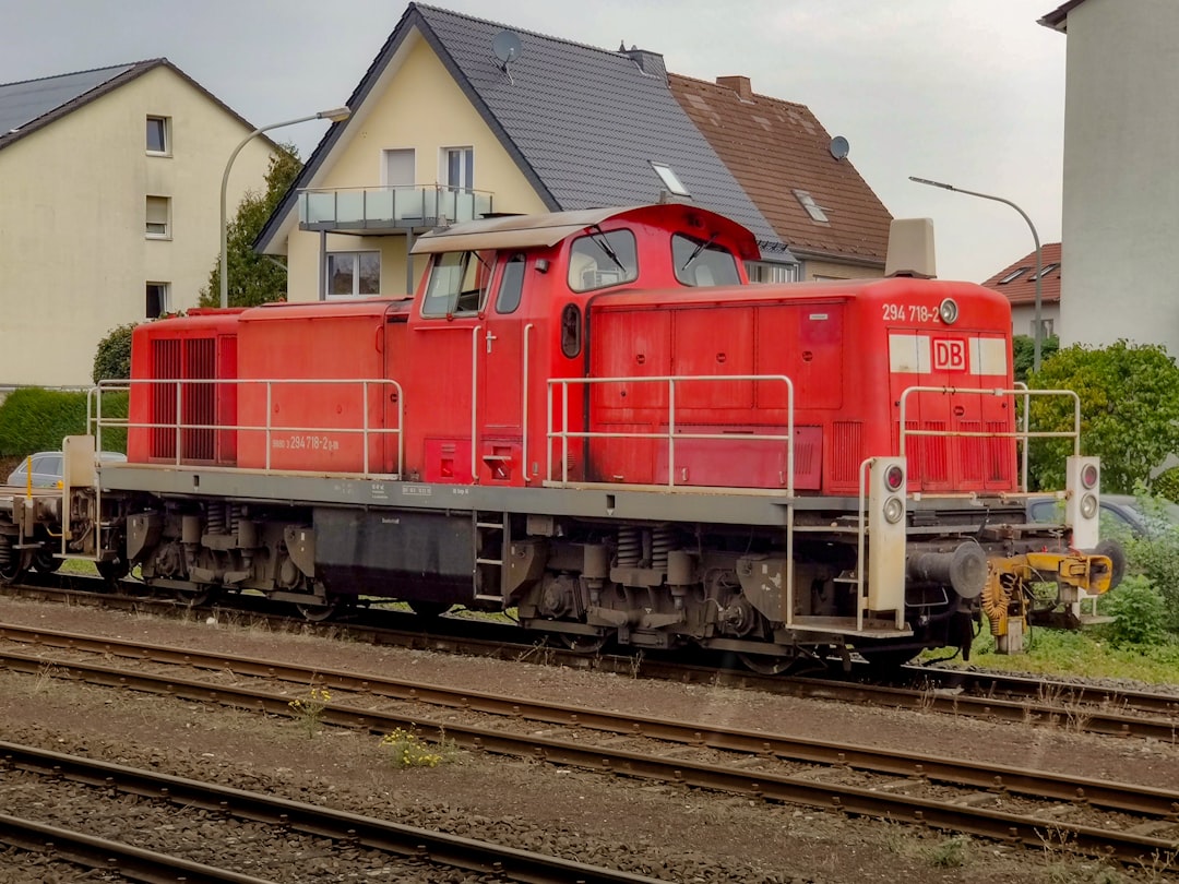 red and gray train