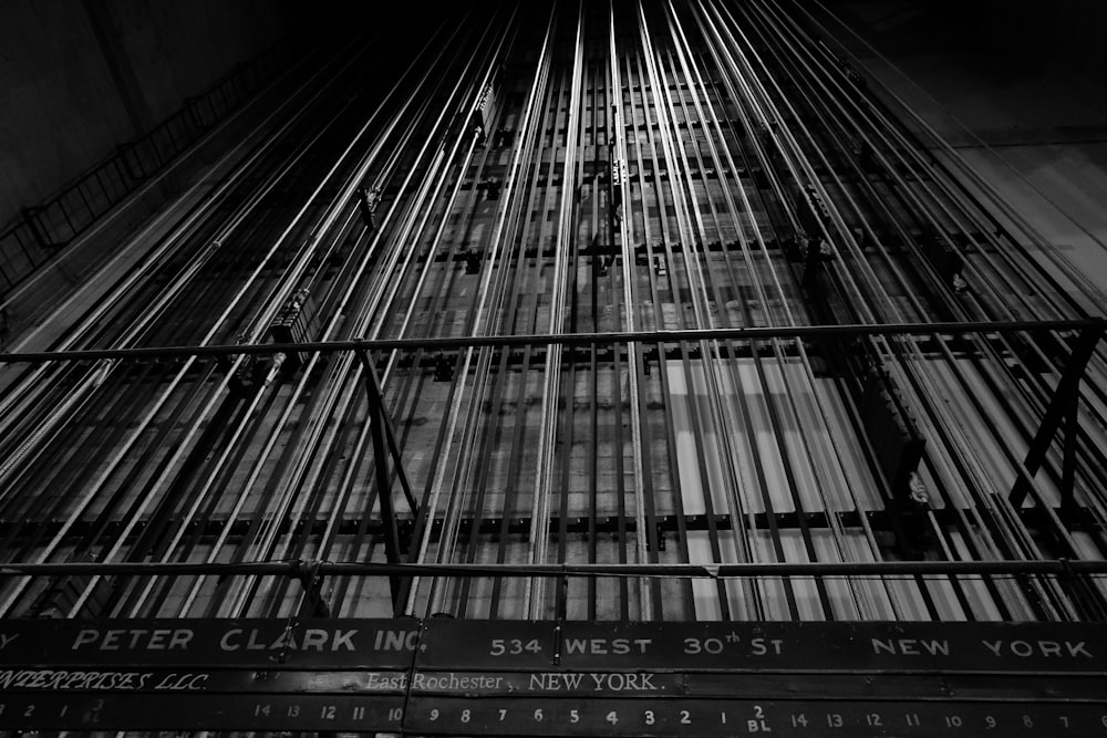 a black and white photo of a tall building