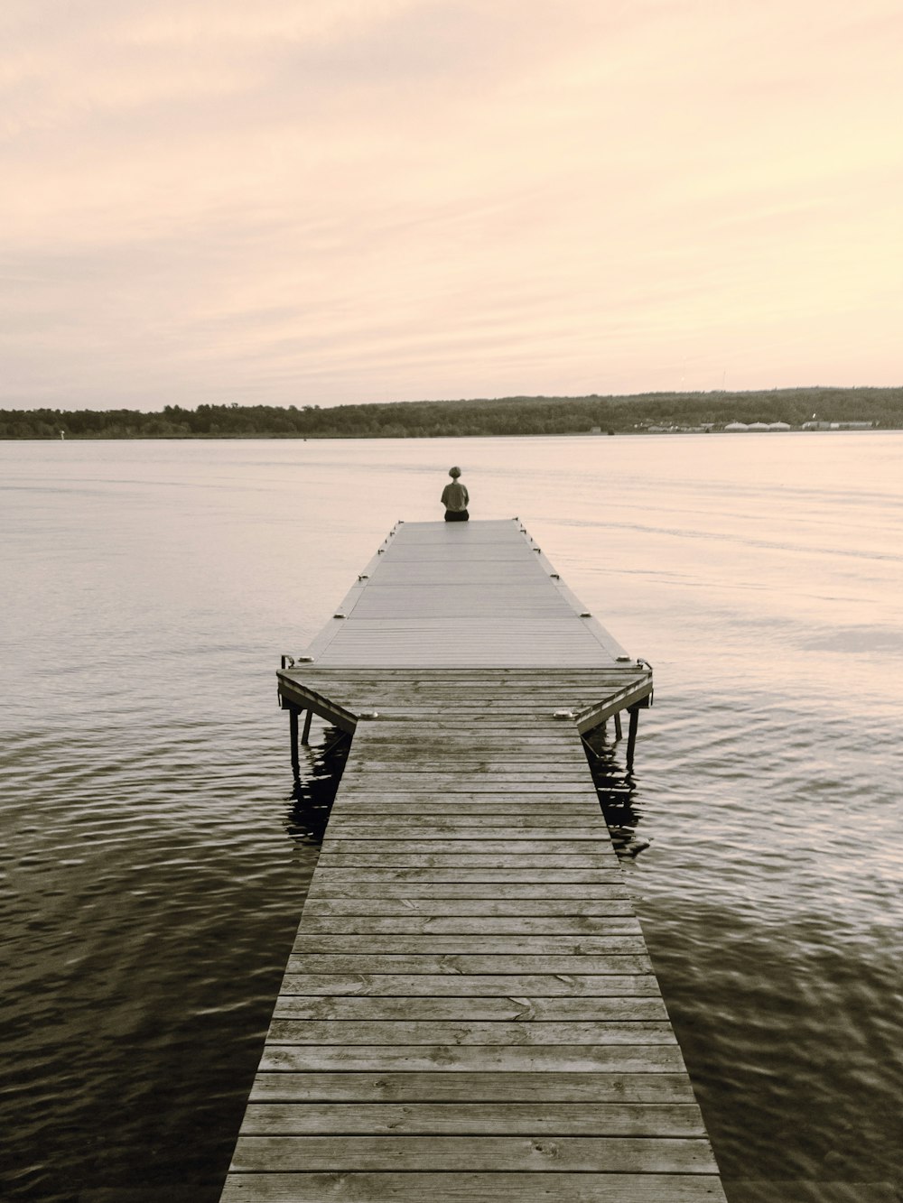 a long dock extending into a body of water