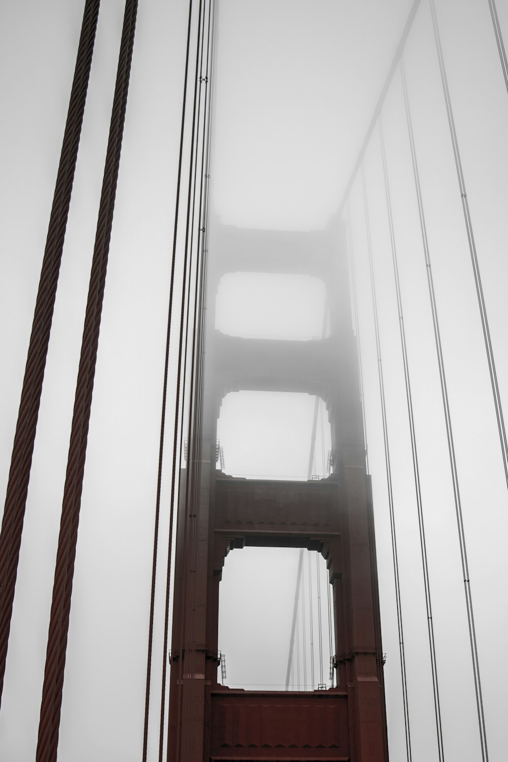 Golden Gate bridge during foggy weather