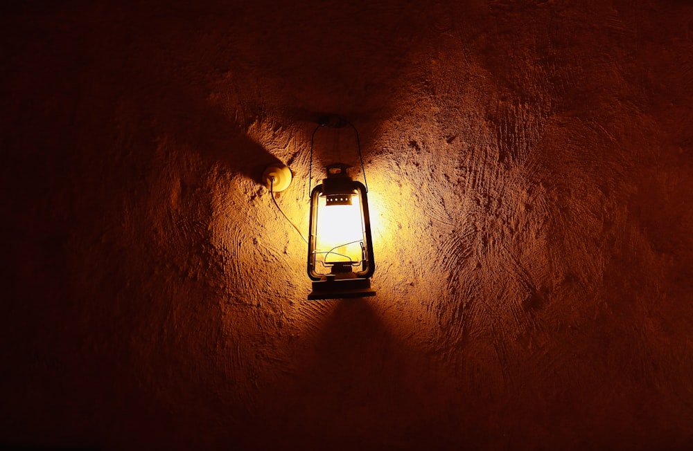 black candle lantern