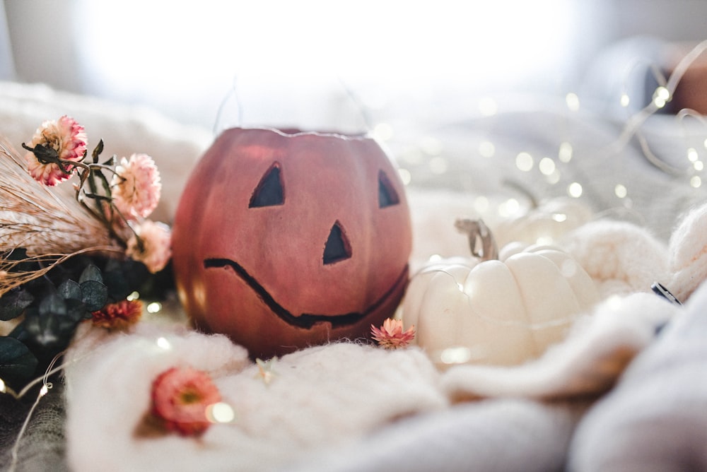 orange pumpkin ceramic table decor