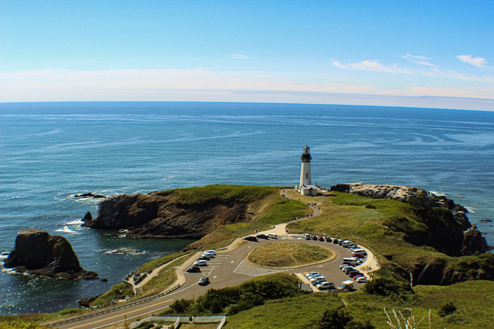aerial view of lighthouse