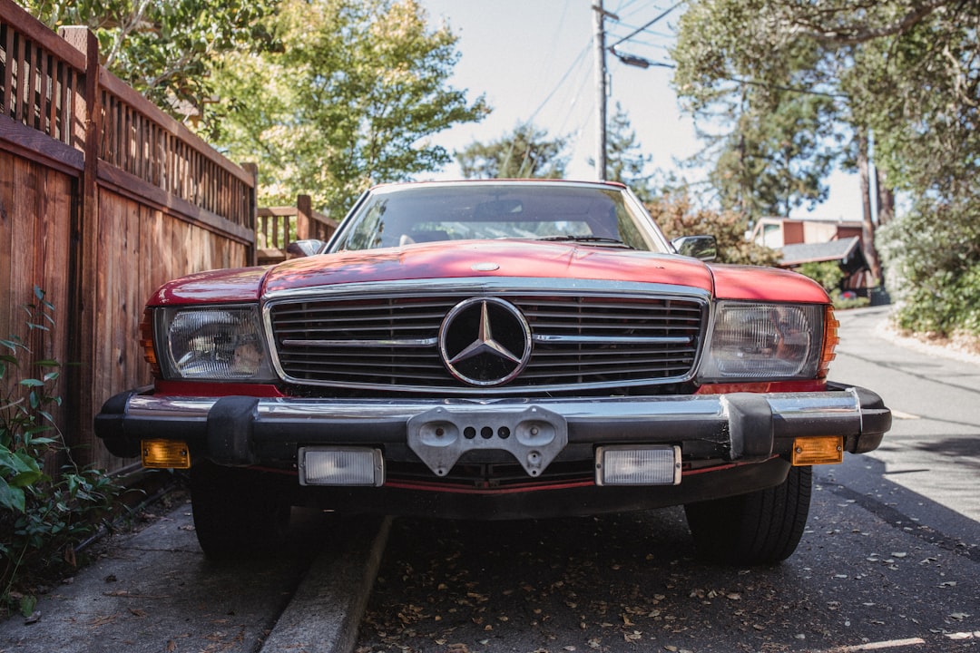 red Mercedes-Benz vehicle