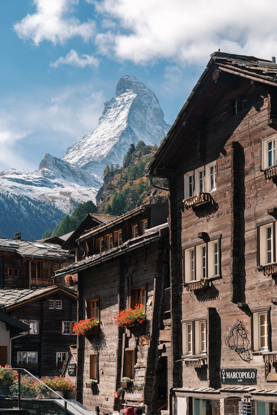 The village of Zermatt beneath the Matterhorn, Switzerland