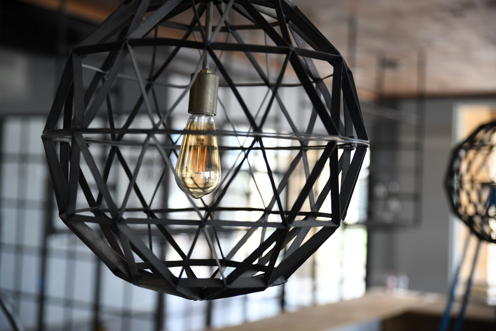 black framed pendant lamps