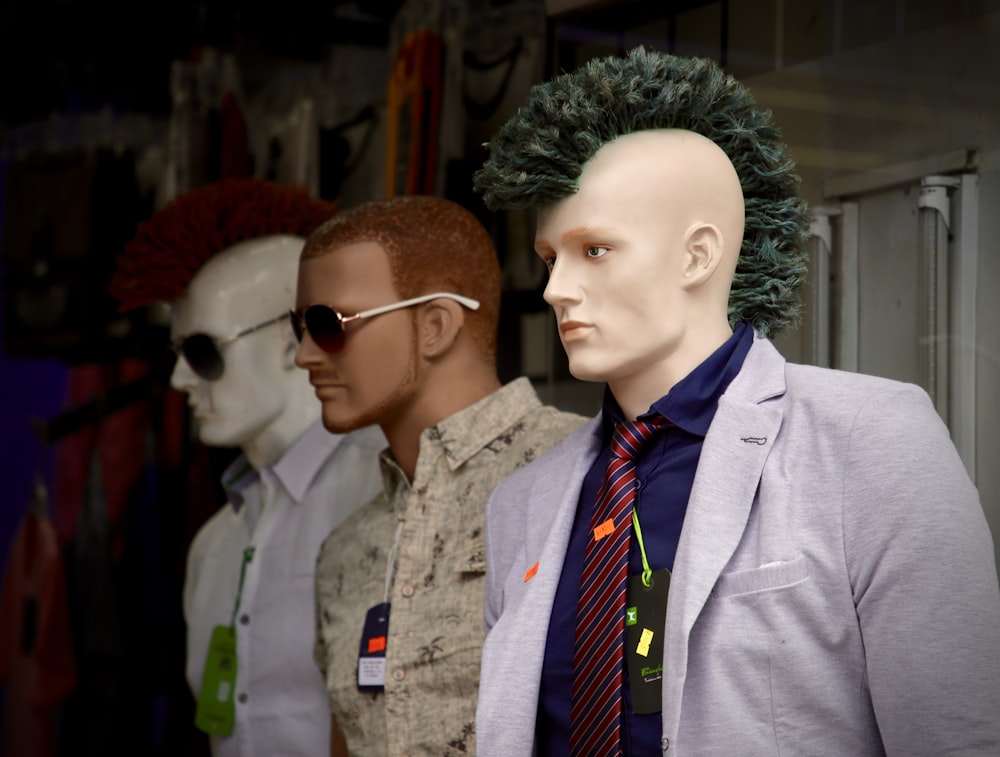 three male mannequins