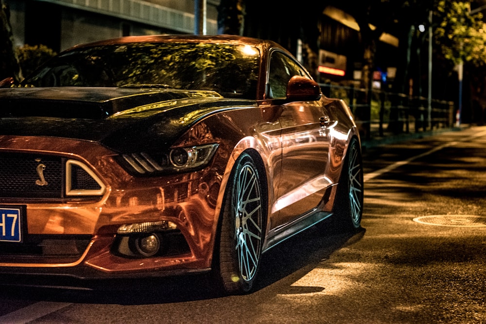 brown Ford Mustang Shelby coupe