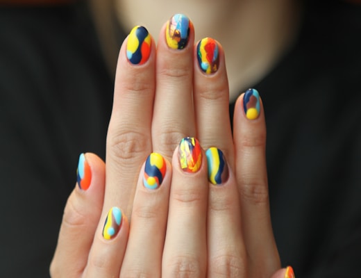 woman's nails with manicure