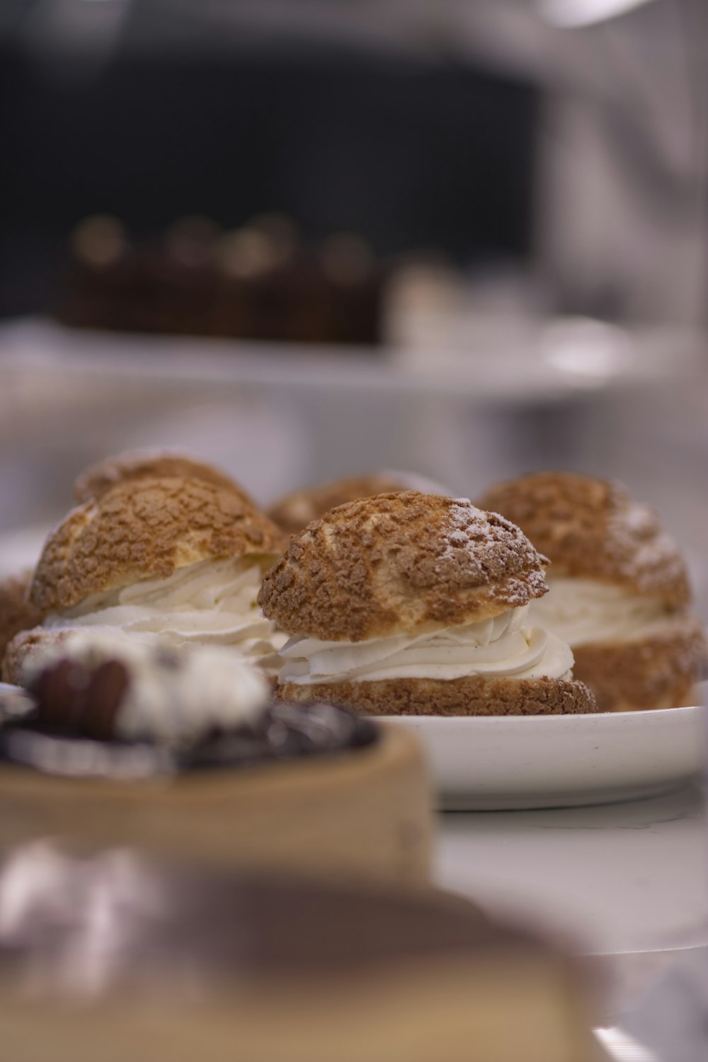 selective focus photo of plate of pastry