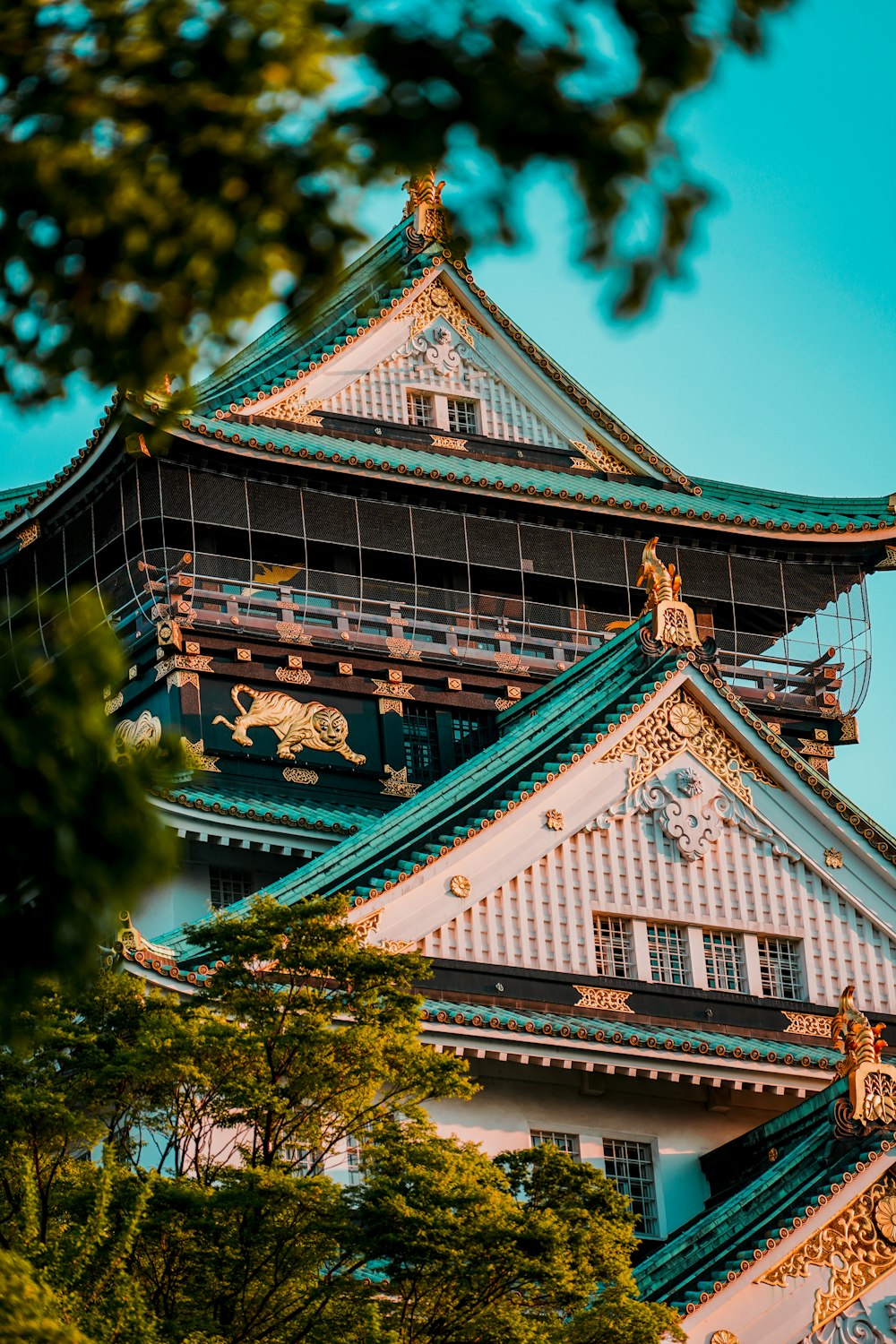 white and blue temple at daytime