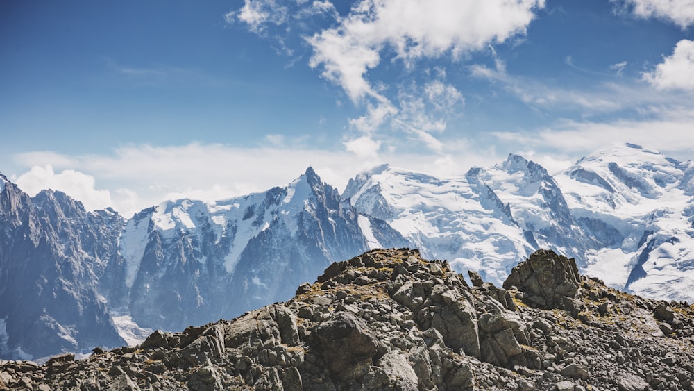 snow covered mountains