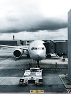 grayscale photography of passenger plane