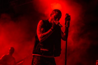man holding black microphone