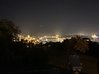 aerial photography of an urban city skyline during nighttime