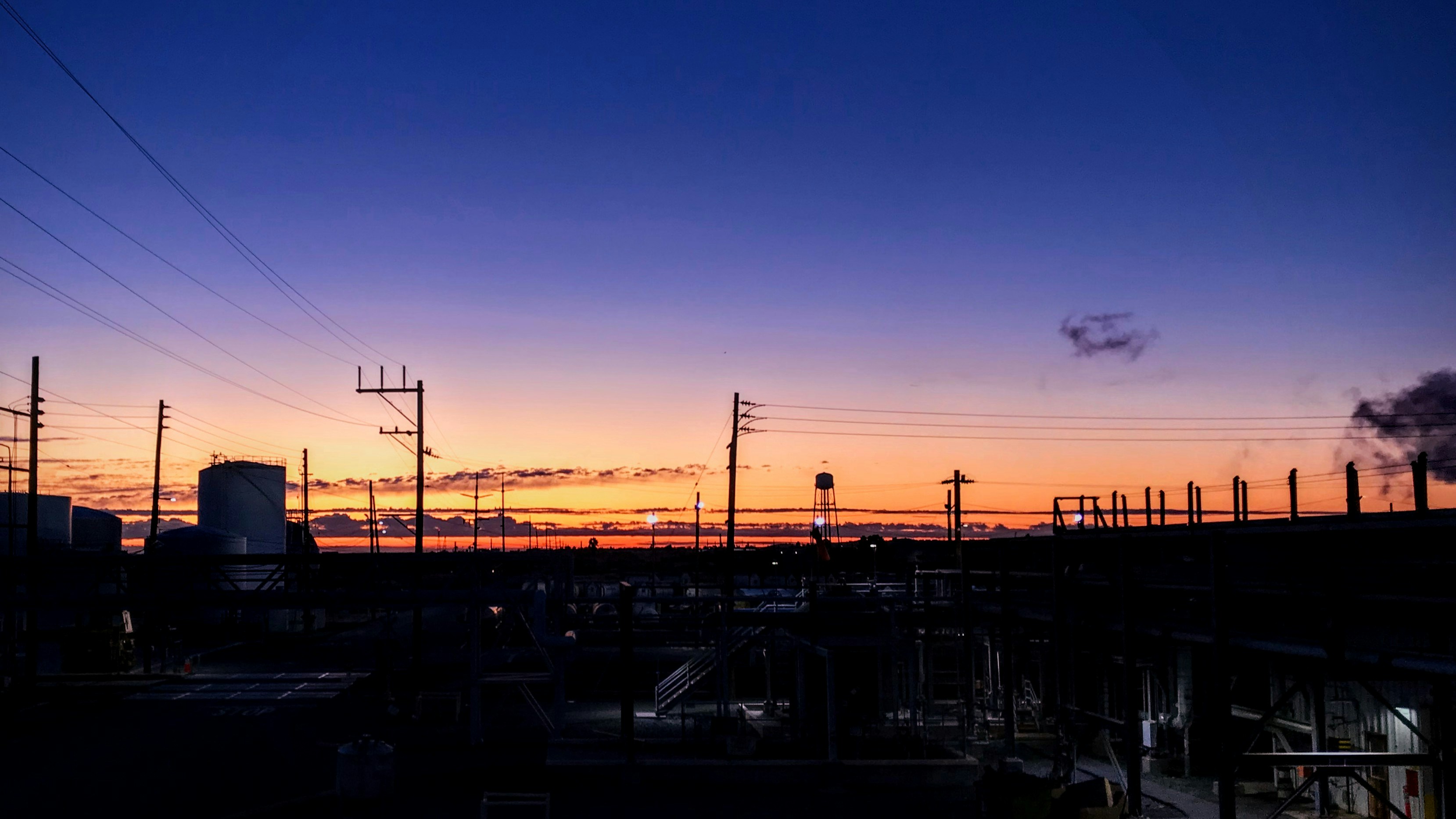 Sunrise at a chemical plant