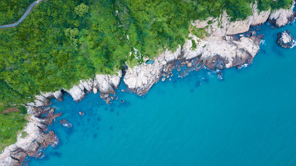 aerial photo of body of water