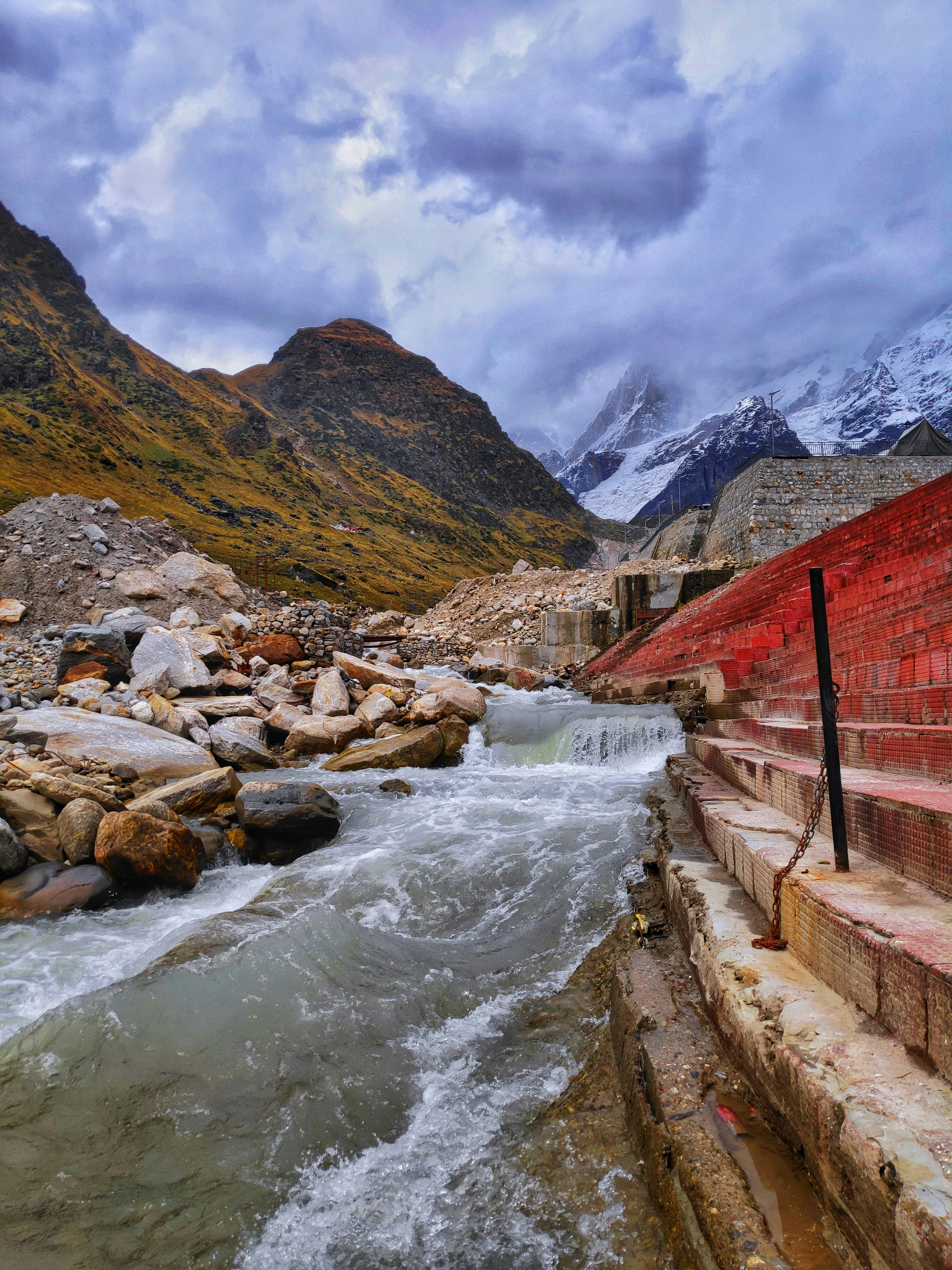 Emergence of Mandakini river from kedar peak