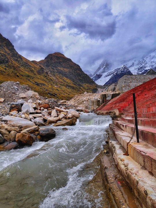 brown and white concrete house in Kedarnath India