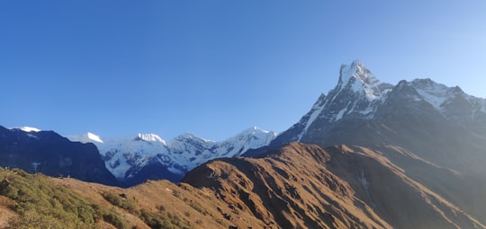 white and black mountain painting in Annapurna Conservation Area Nepal