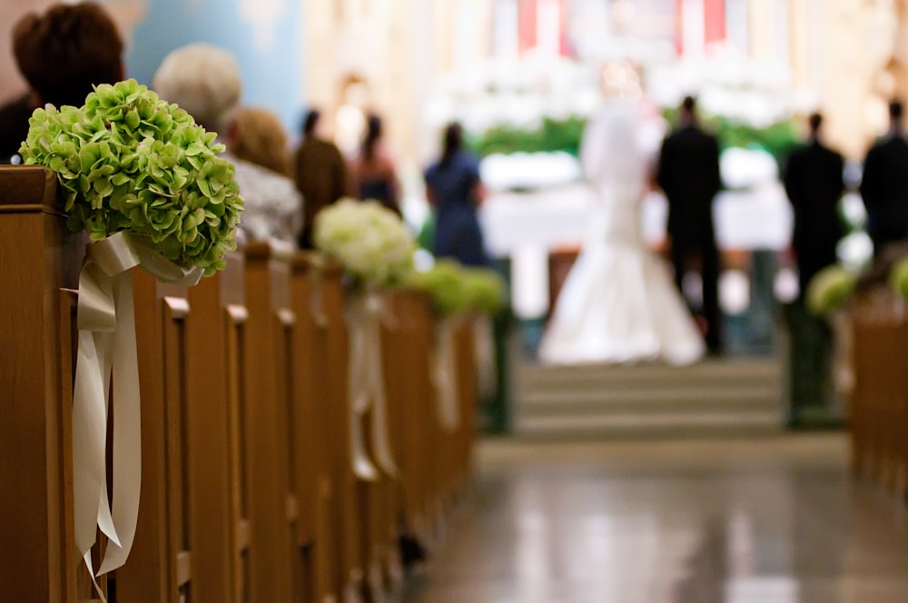 women's white wedding gown