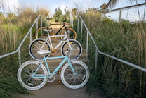 blue and yellow road bike