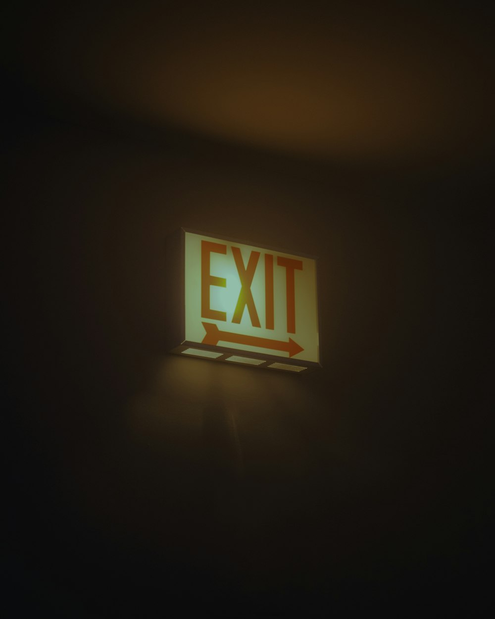 white and red Exit signage